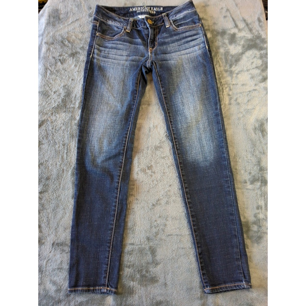 American Eagle Super Stretch Jegging Dark Wash Skinny Jeans Womens 0 Short